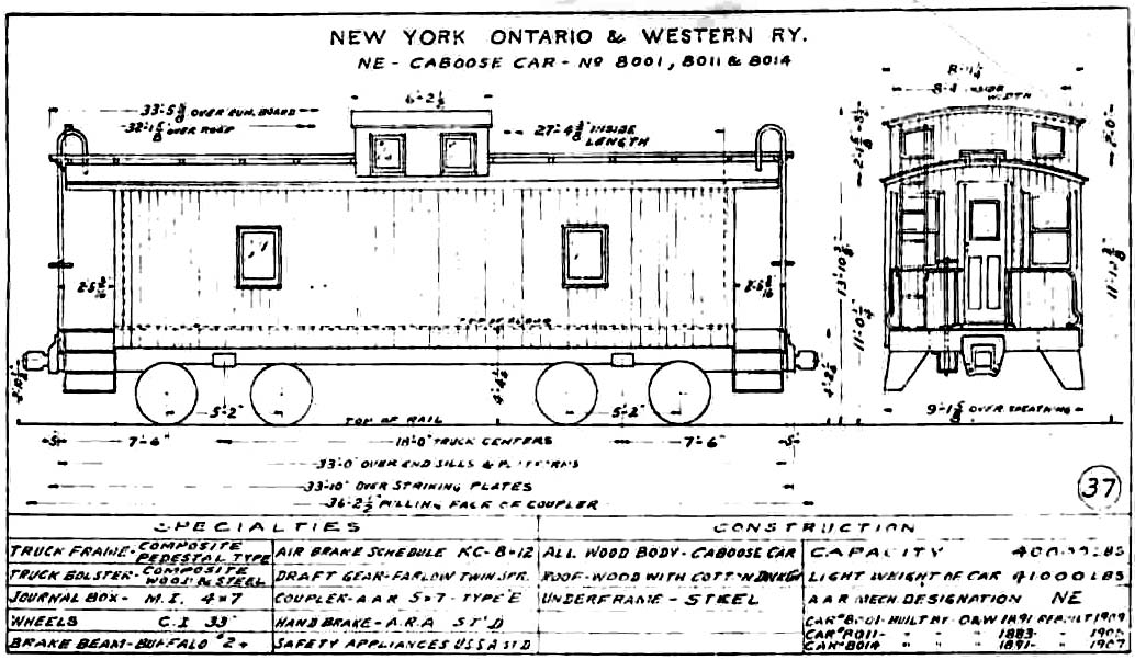 The O&W’s “Other” Cabooses Early 8Wheel Caboose Cars of the NYO&W